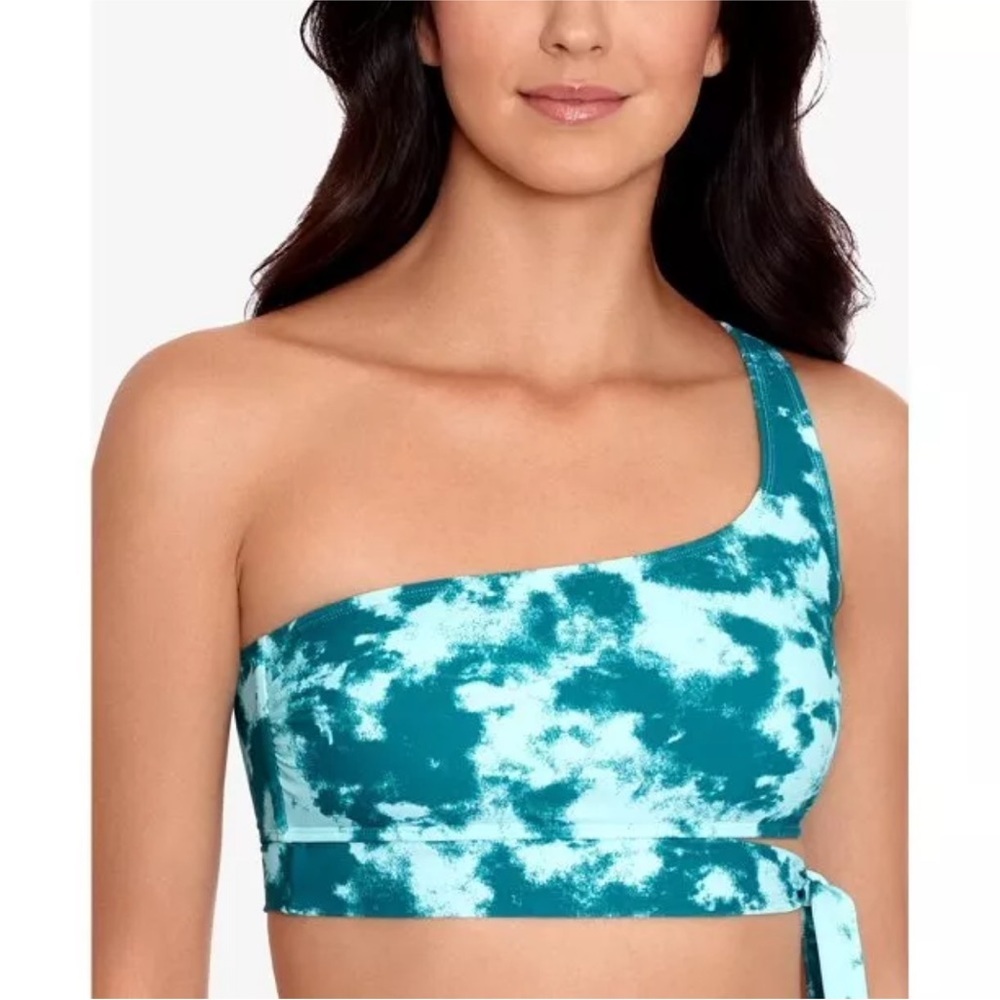 Salt + Cove Sea Foam One-Shoulder Bikini Top-‎ Aqua Mint, Women Size XS,  NWT